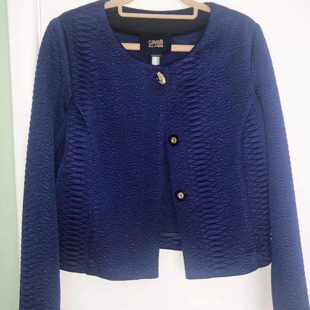 New Roberto Cavalli Jacket DeepBlue size IT 44
